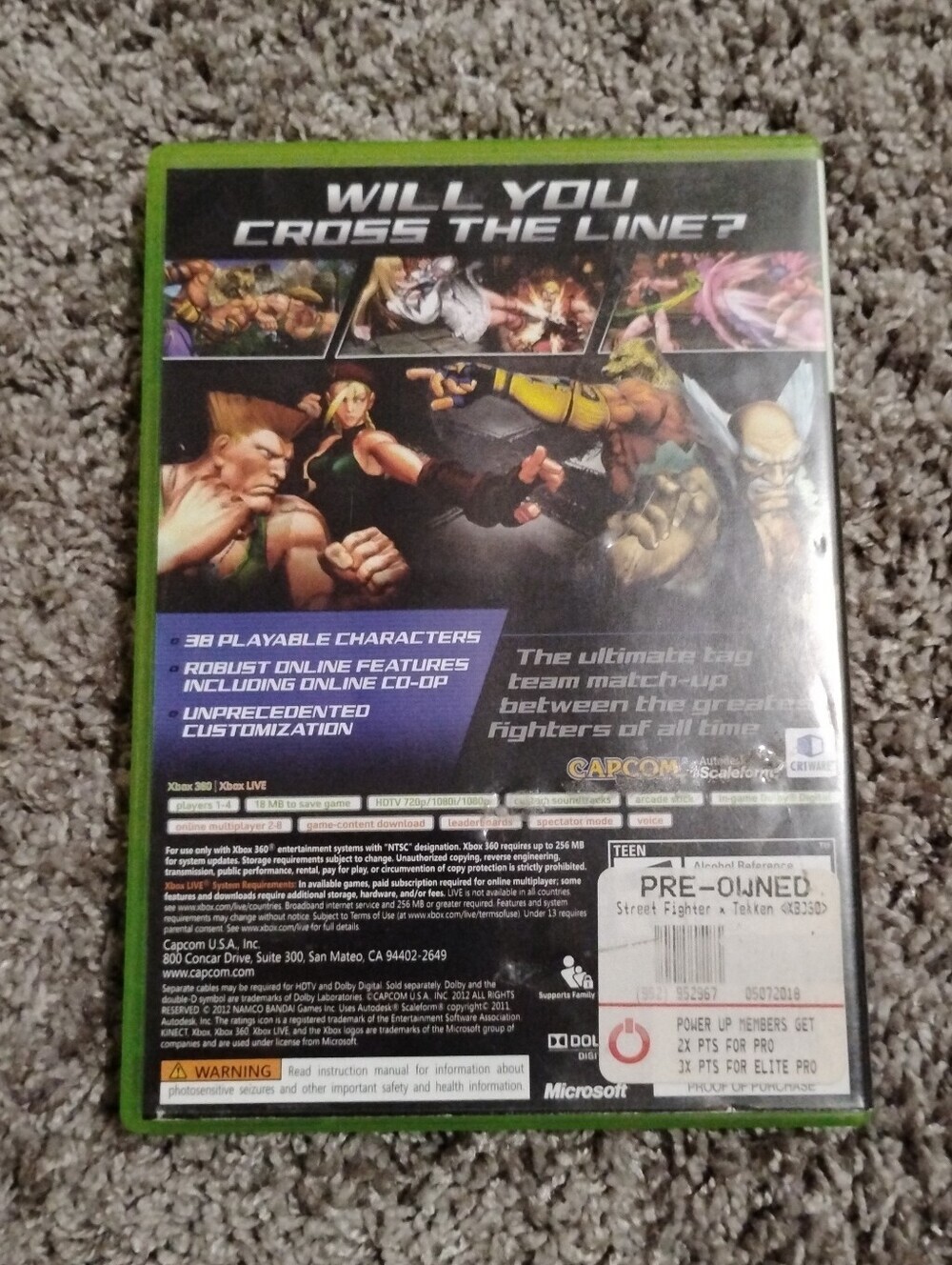 Street Fighter X Tekken (Xbox 360) - Complete in Box (CIB) w/ Manual - Picture 3 of 3